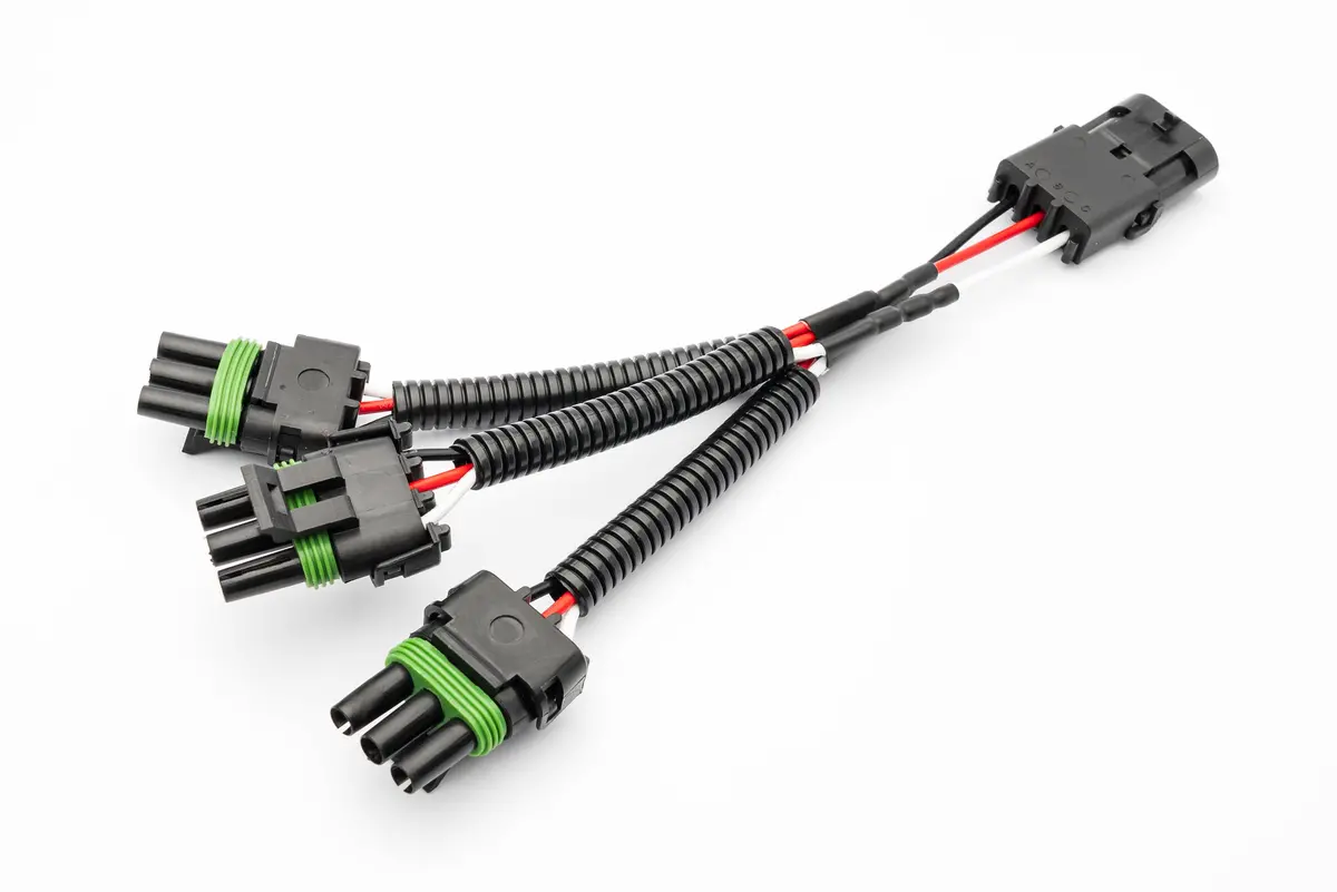 Spv Parts 3 Way Harness Splitter With 3 Pole Wp Connectors (Single) - Spv Harness System (Works With Many Vehicles, See Details) 1