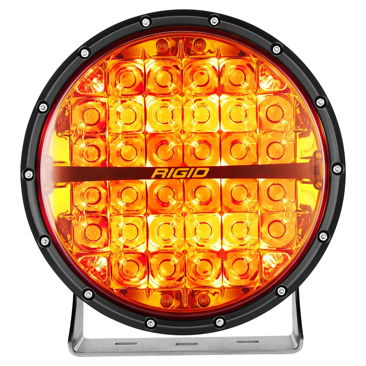 Rigid Industries 360-Series Amber Pro 9 Inch Spot Optic With Amber Backlight Pod - 36522 1