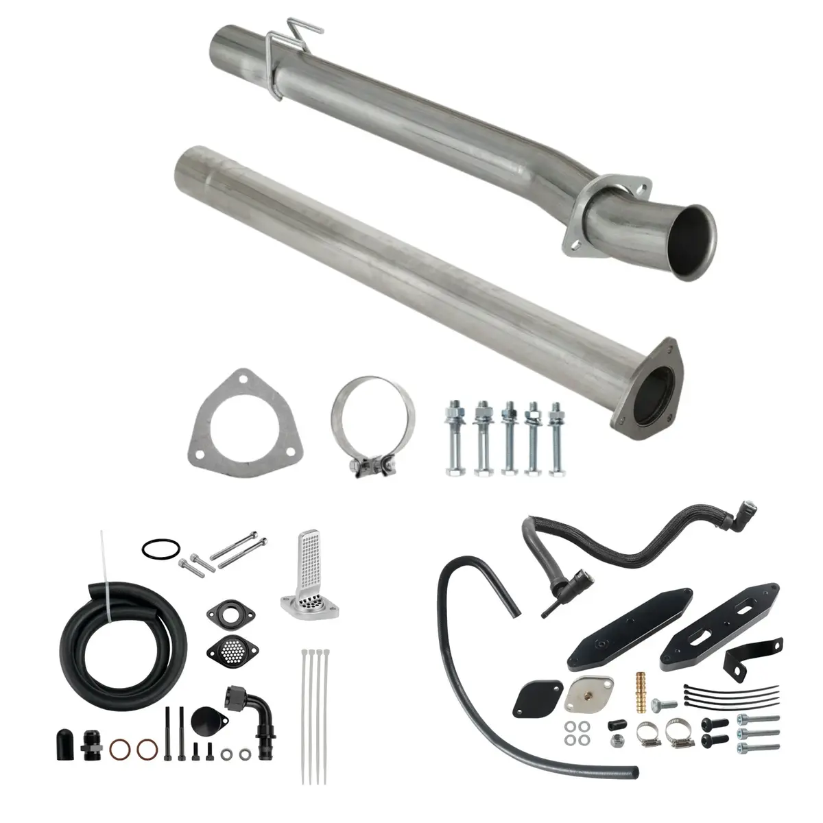 4" Dpf Delete Pipe & Egr Delete Kit Ccv Pcv Reroute For 2011-2023 6.7L Powerstroke Ford F250 F350 1