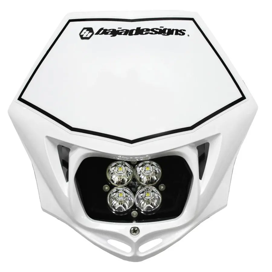 Motorcycle Headlight A/C Or D/C Led Race Light White Squadron Sport Or Pro Clear Spot W/ Shell Baja Designs 1