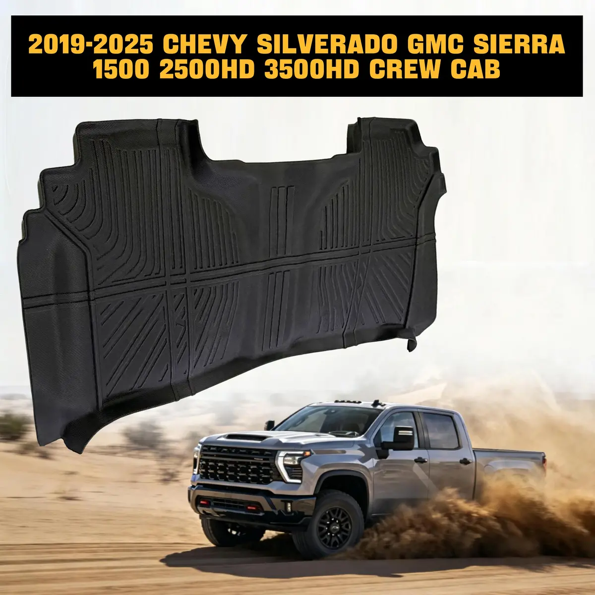 Seguler All-Weather Tpe Floor Mats For Silverado Sierra 2019-2025 1500 & 2020-2025 2500Hd 3500Hd Crew Cab 2