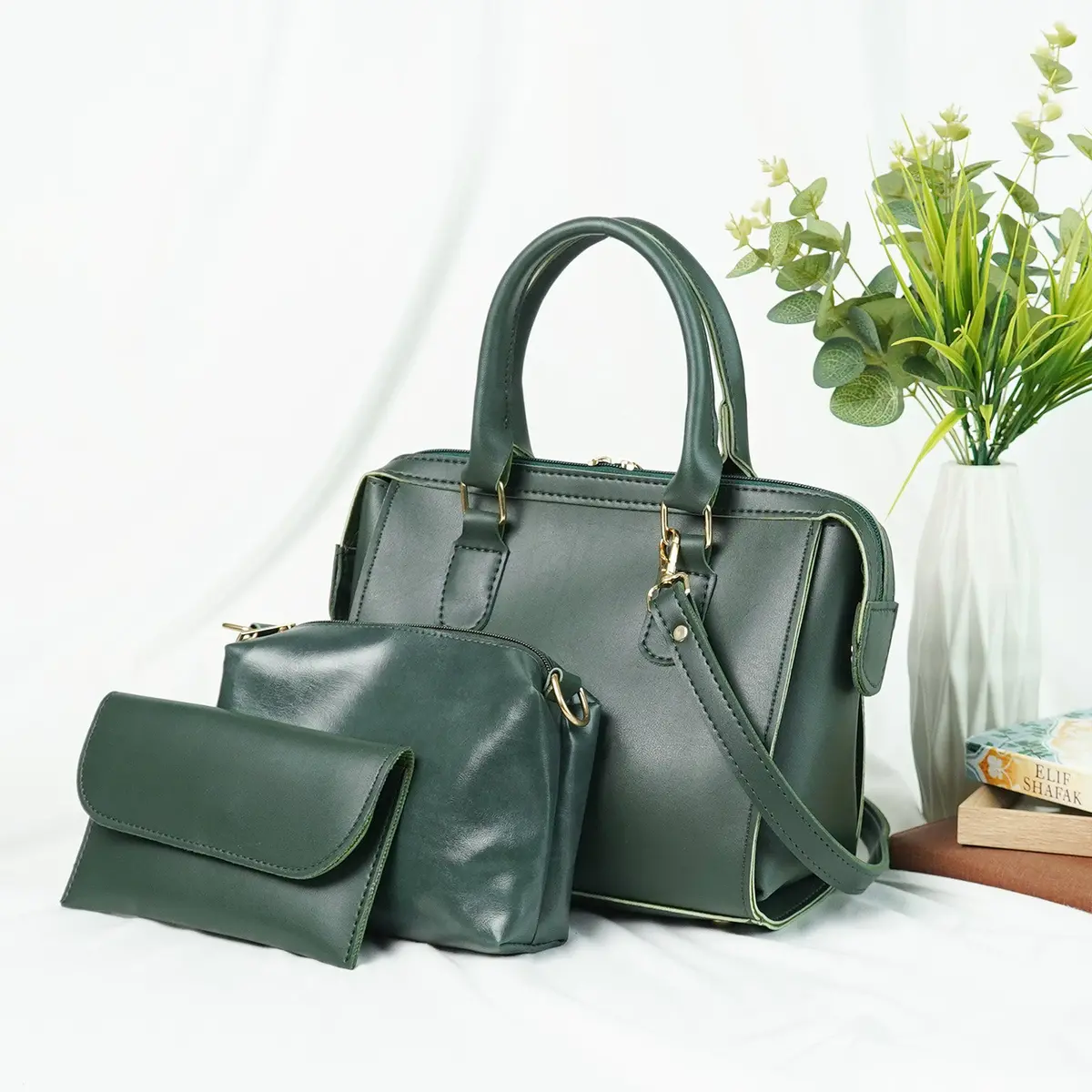 Olive Bag Set Of 3 Green 1