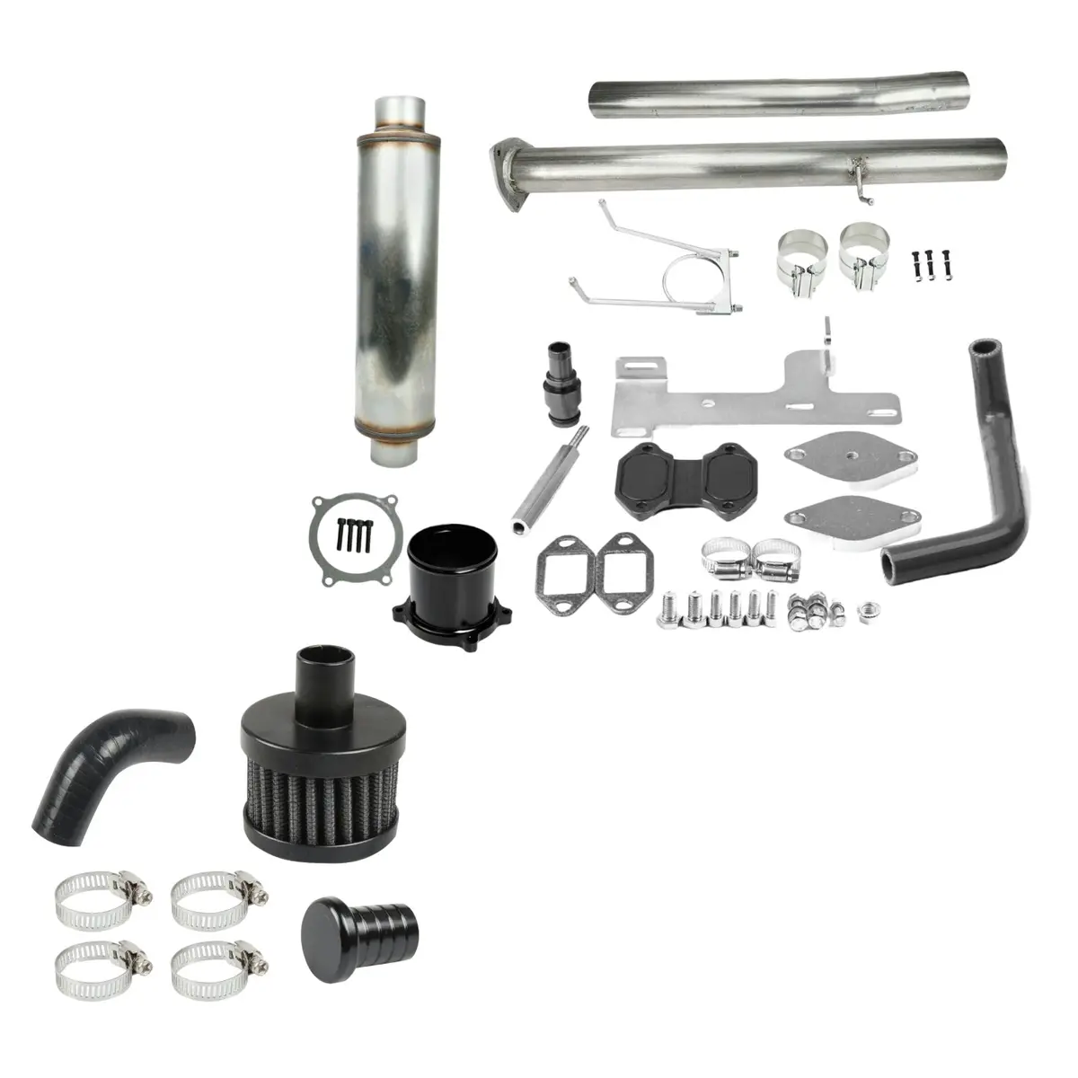 4" Dpf Egr Delete Muffler Pipe Kit For 2010-2014 Dodge Ram 6.7 Cummins 2500 3500 1