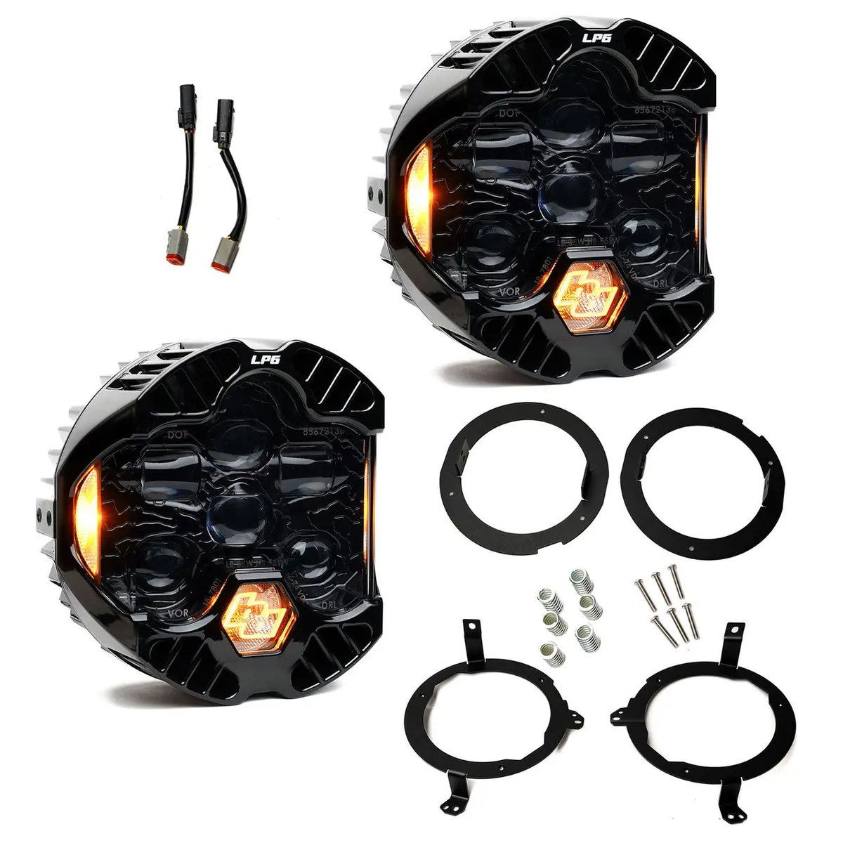 Baja Designs - Dot Lp6 Headlight Kit Clear/Amber Drl - 2018-2025 Jeep Jl/Jt 2