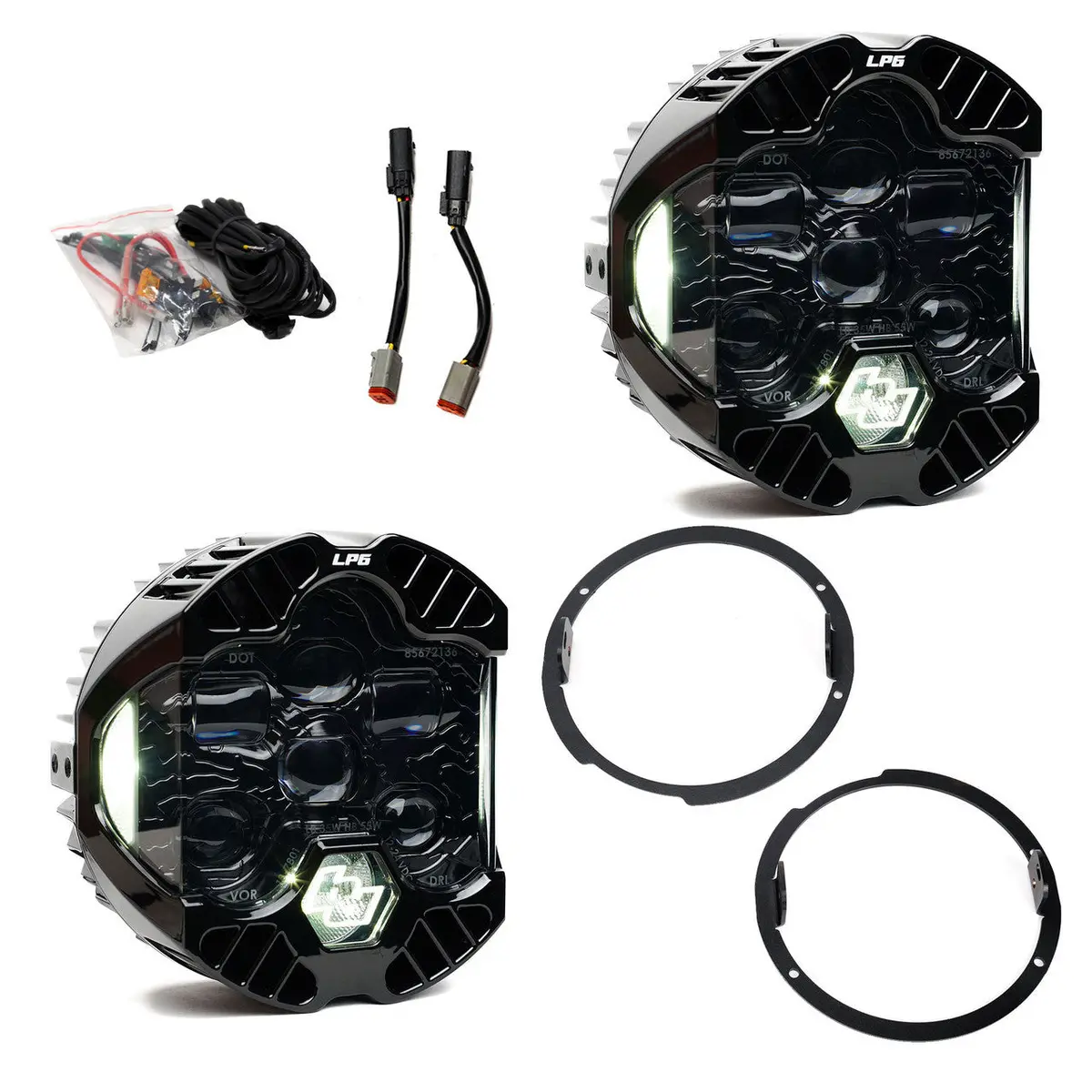 Baja Designs - Dot Lp6 Headlight Kit Clear/Amber Drl - 2007-2018 Jeep Jk 1