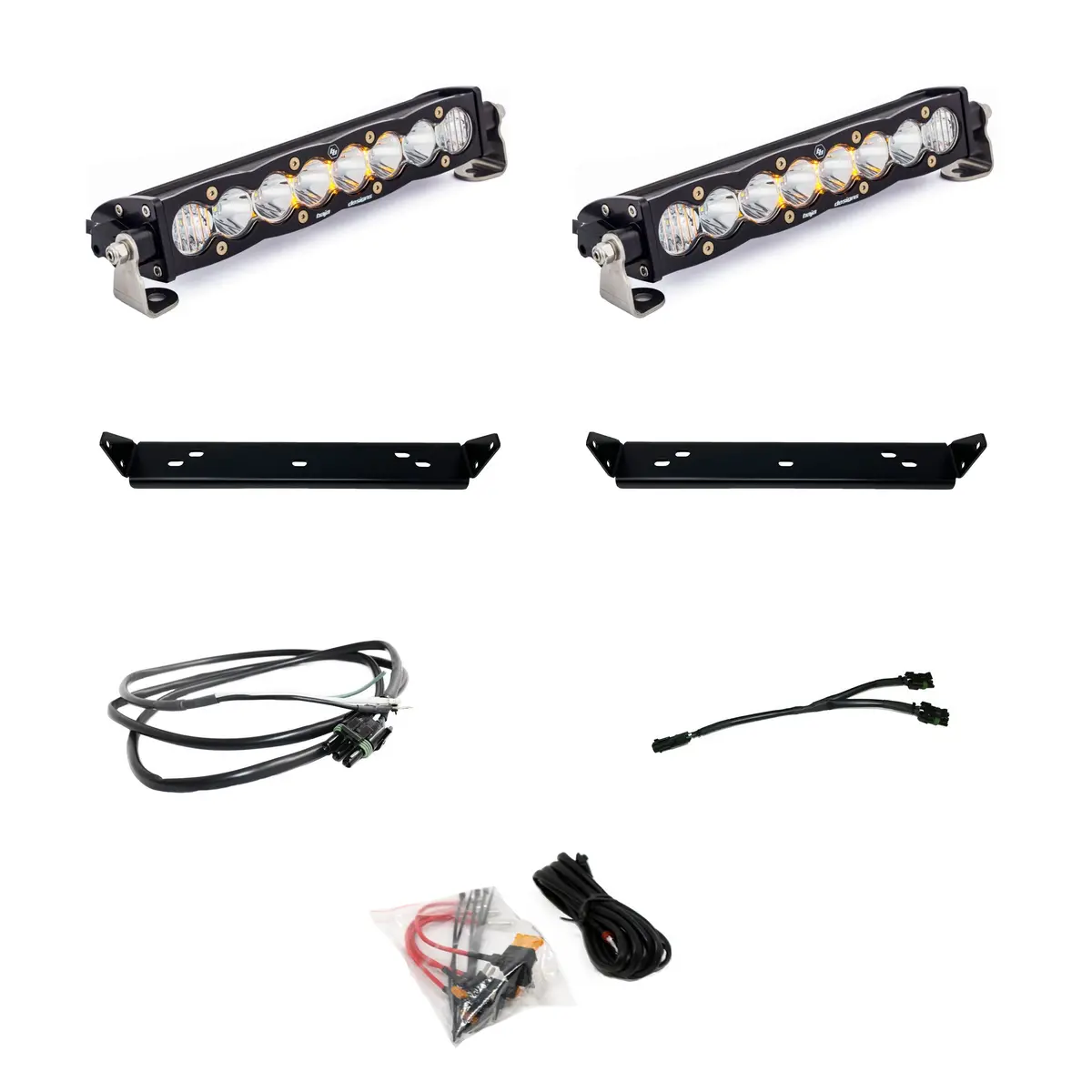 Baja Designs S8 10 Inch Dual Behind Grille Light Bar Kit Fit 21-On Ford Raptor 1