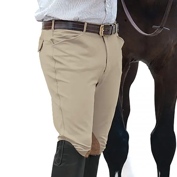 Ovation Men's Euroweave™ Front Zip 4-Pocket Knee Patch Breeches 1