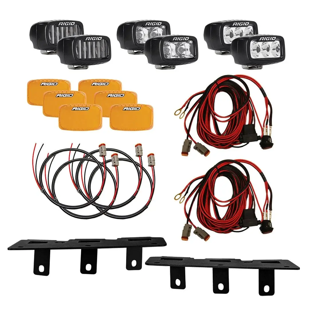 2021+ Ford Bronco Modular Bumper Rigid Industries Triple Sr-M Fog Light Kit - 46731 1