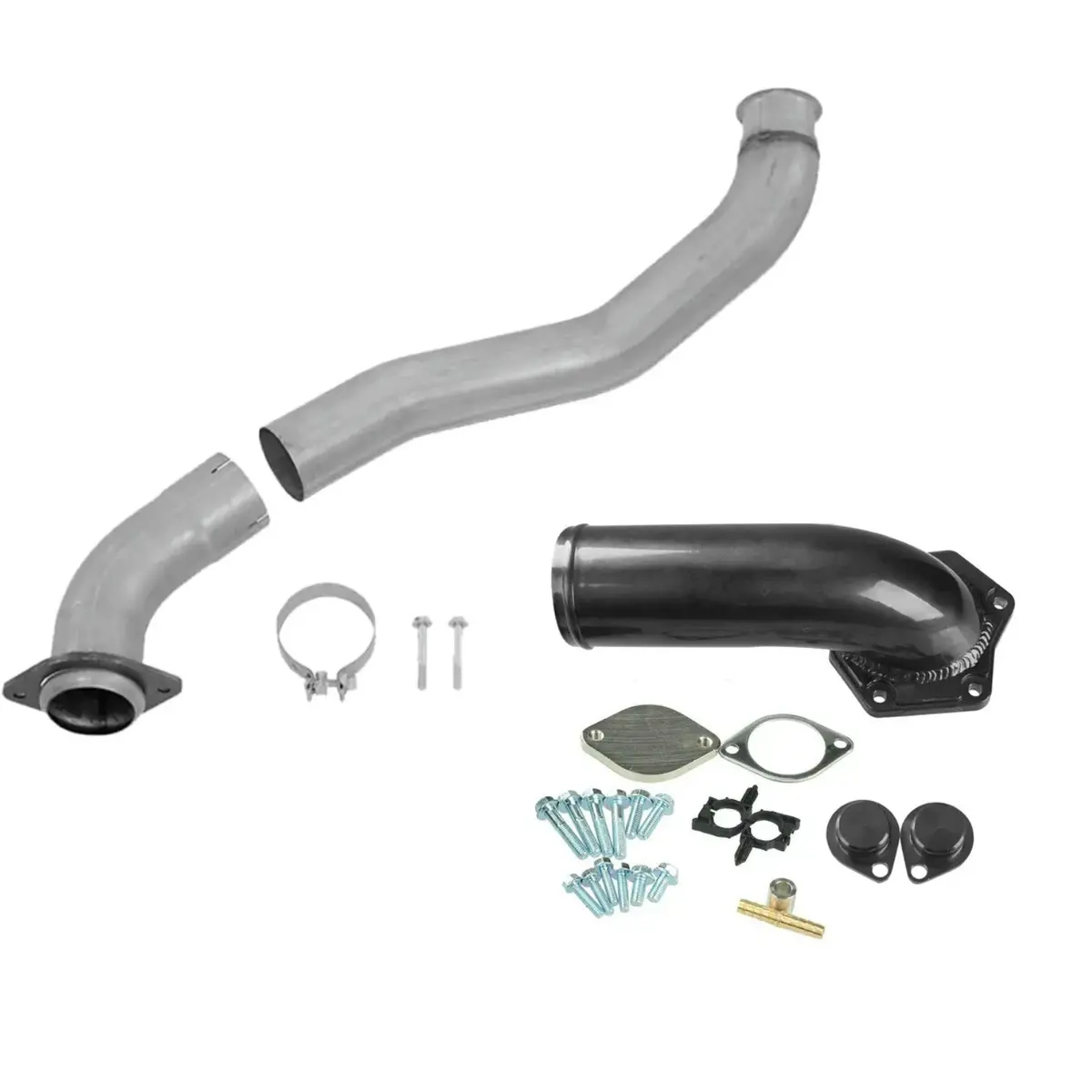 4" Down Pipe & Egr Delete For 2008-2010 6.4L Powerstroke Ford F250 F350 F450 Aluminized Steel 1