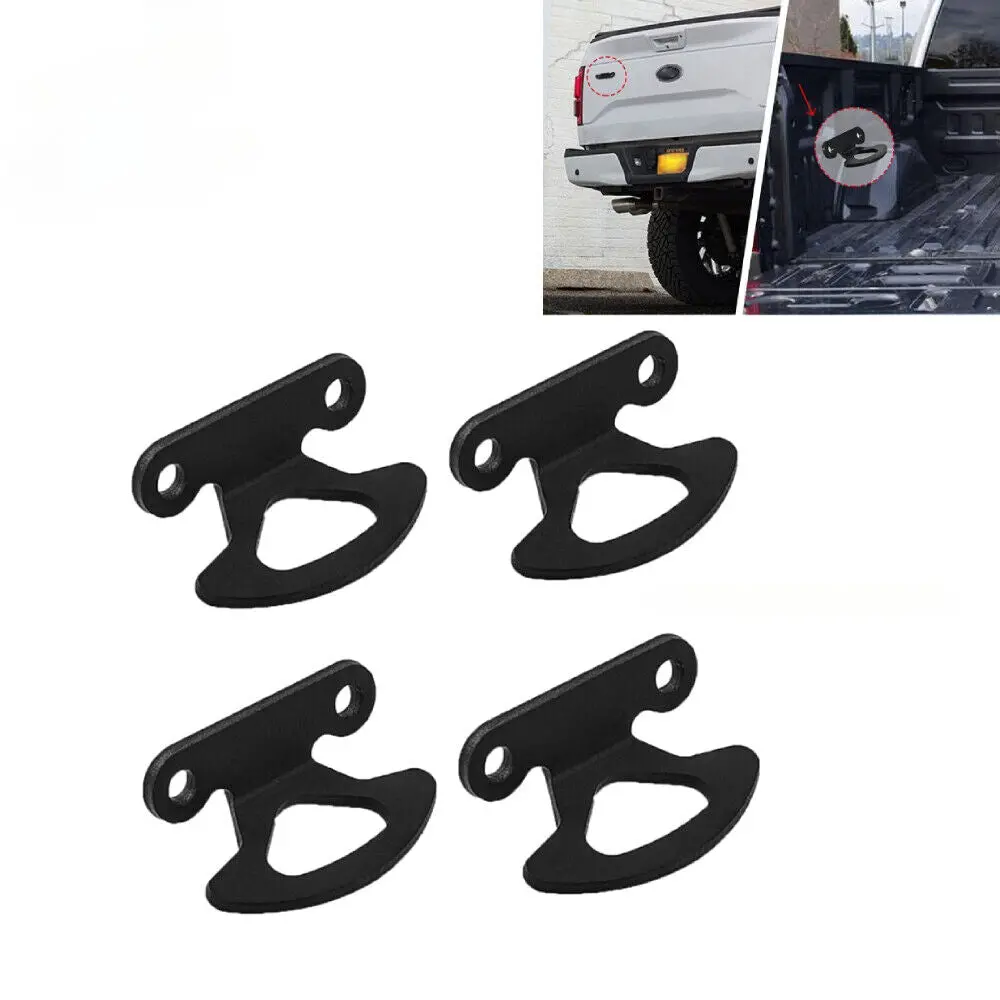 Truck Bed Tie Down Hooks Tool For 2000-2017 Ford F150 Black 4Pcs 1