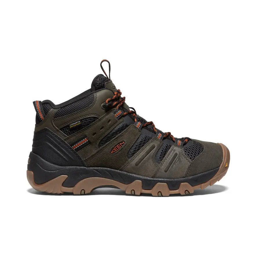 Men's Headout Waterproof Hiking Boot  |  Black Olive/Fossil Orange 1
