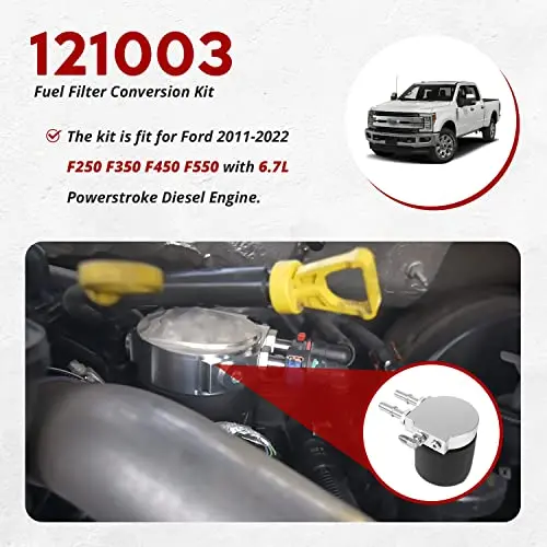 Fuel Filter Conversion Kit For 6.7L Powerstroke Ford F250 F350 F450 F550 (2011-2024) 2