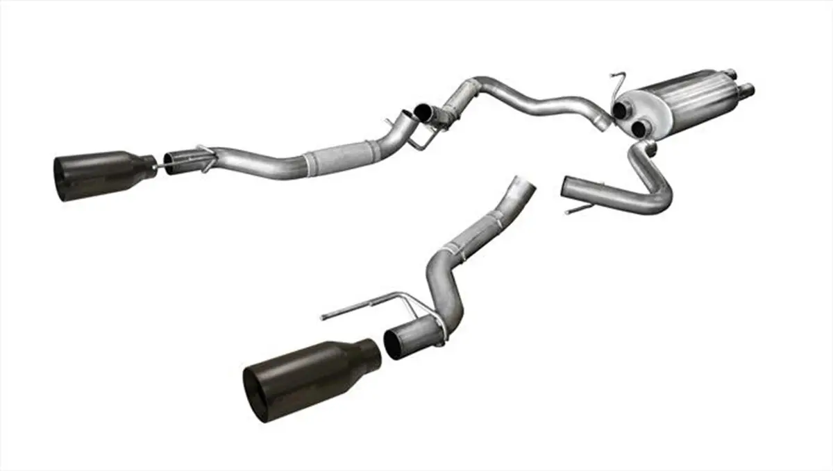 Corsa 2017-2020 Raptor Dual Rear Exit To Single 5.0" Black Cerakote Tips 1