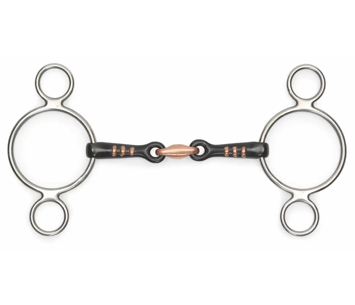 Shires Two Ring Sweet Iron Gag With Raised Ribs Bit 1