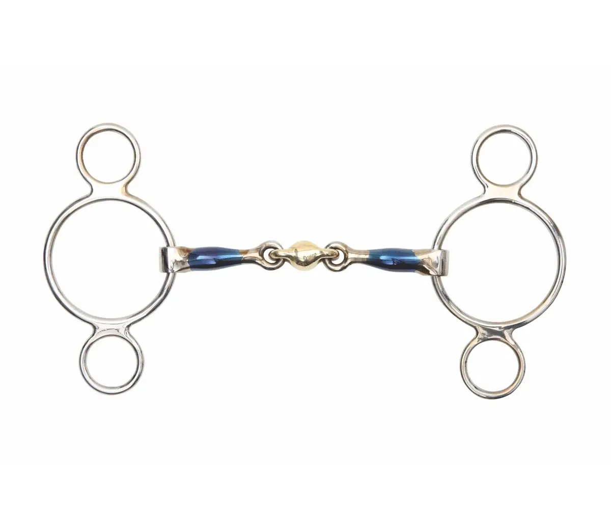 Shires Blue Sweet Iron Two Ring Gag With Lozenge Bit 1