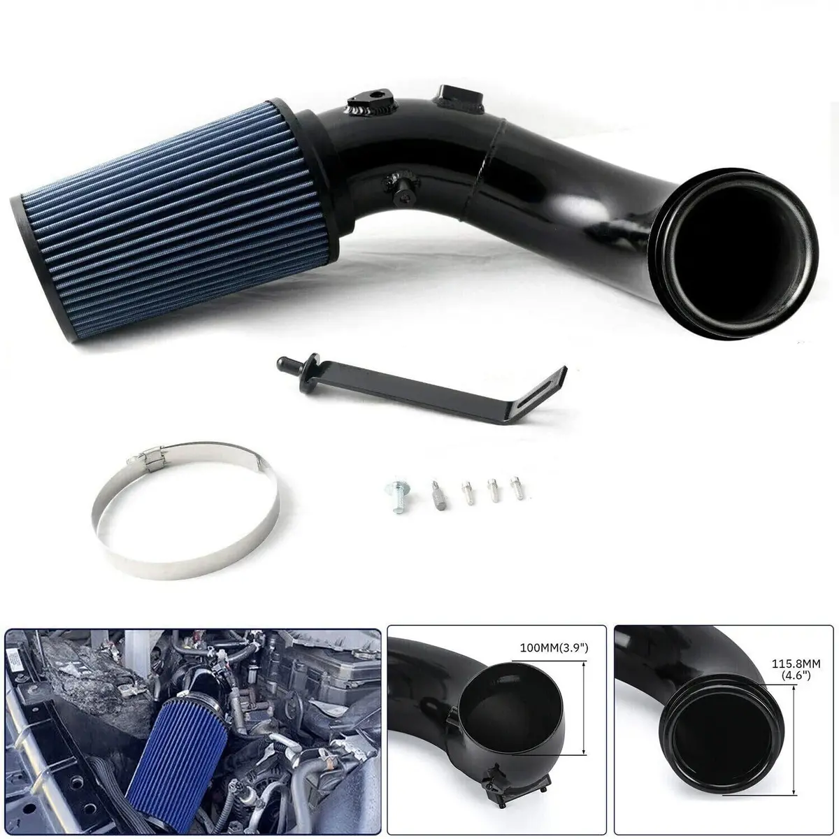 For 2007.5-2012 6.7L Cummins Diesel Dodge Ram 4" Cold Air Intake Kit W/Filter 2