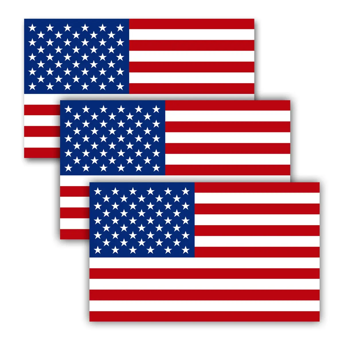 Waterproof Reflective American Flag Car Decals - 3-Pack, 5X3" 1