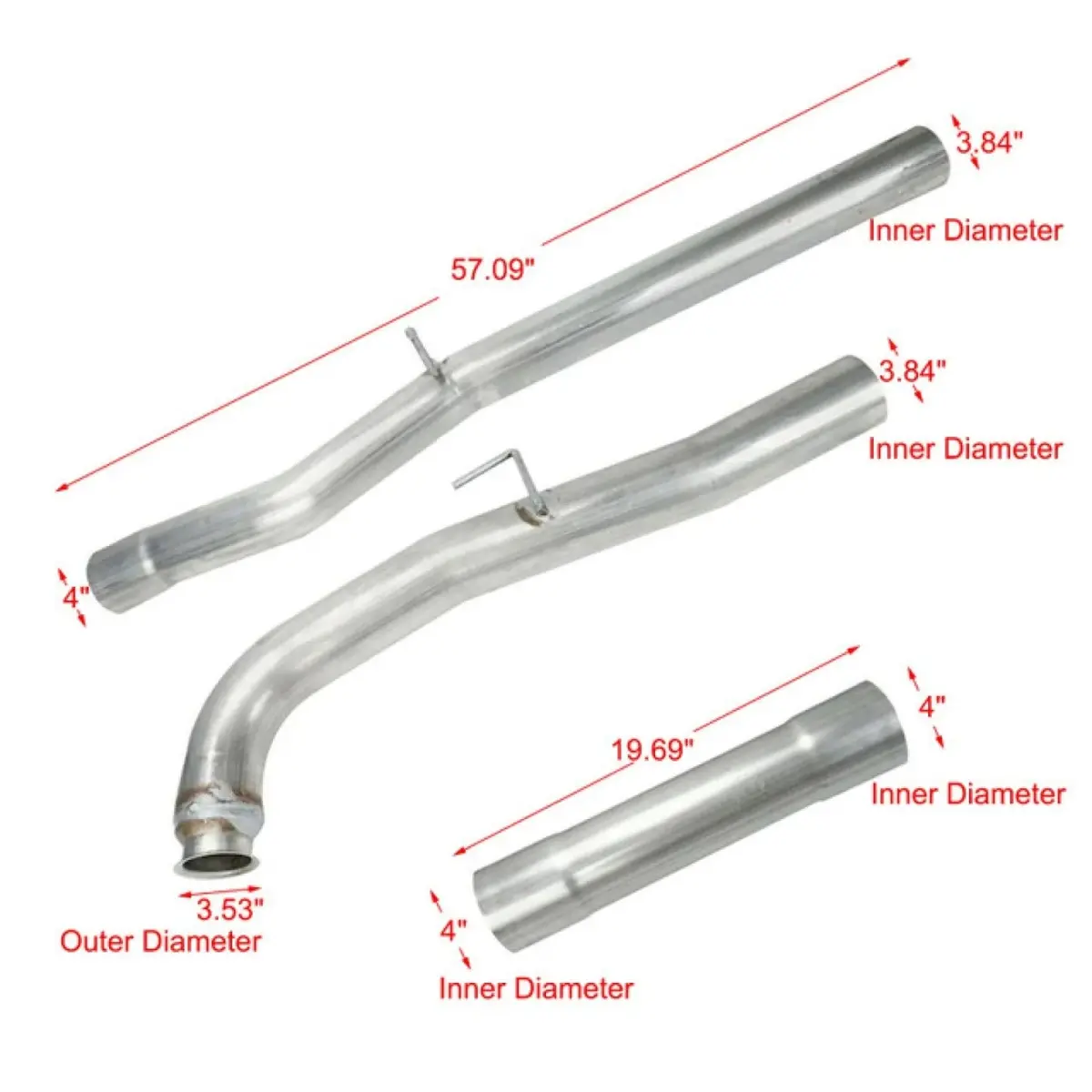 For 2011-2015 6.6L Duramax Lml Chevy Silverado 4 Inch Exhaust Muffler Pipe & Egr Delete Kit Generic 2