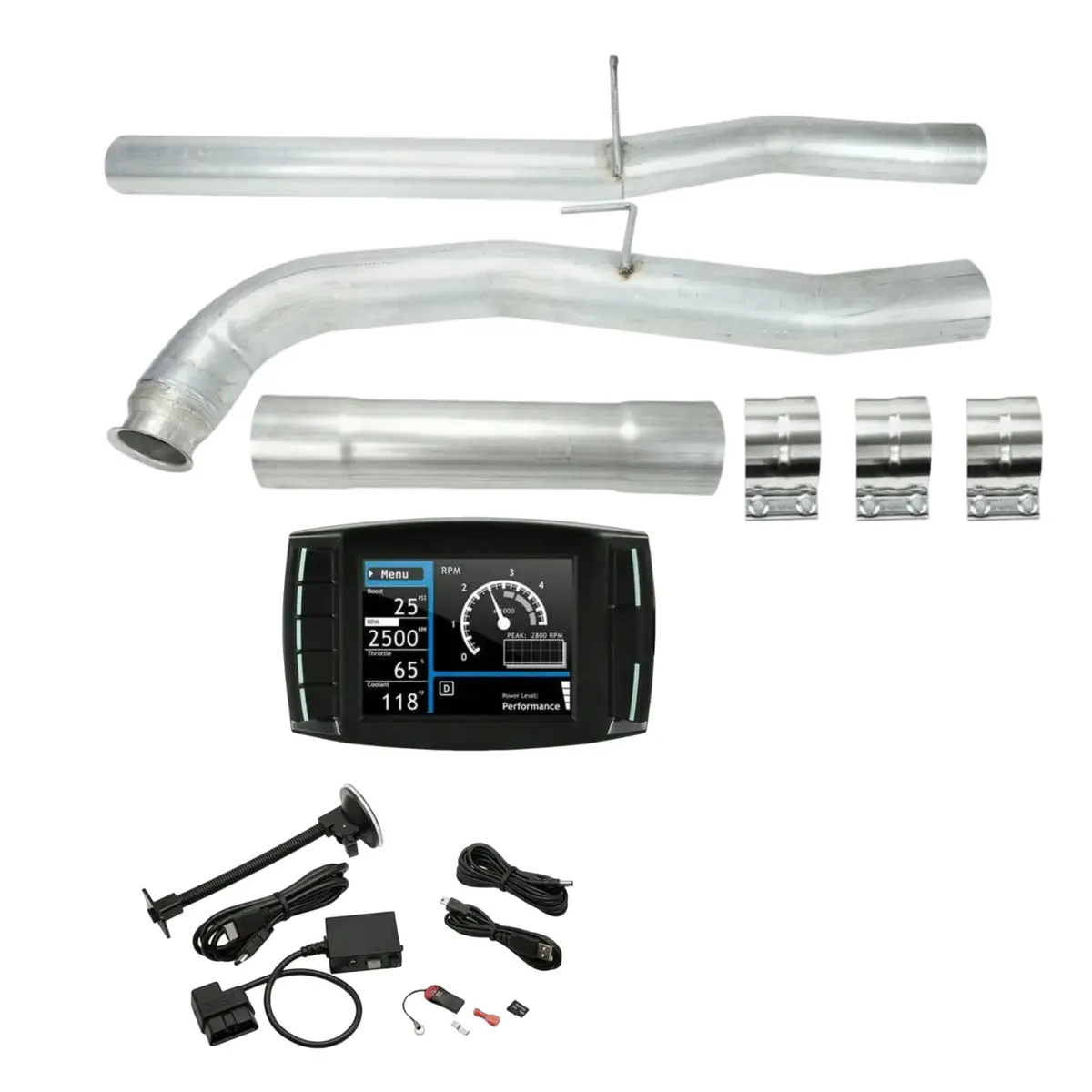 4" Dpf Delete Pipe & Mini Maxx Tuner V2 For 6.6L Duramax 2011-2016 Chevy Gmc Silverado Sierra 2500 3500 1
