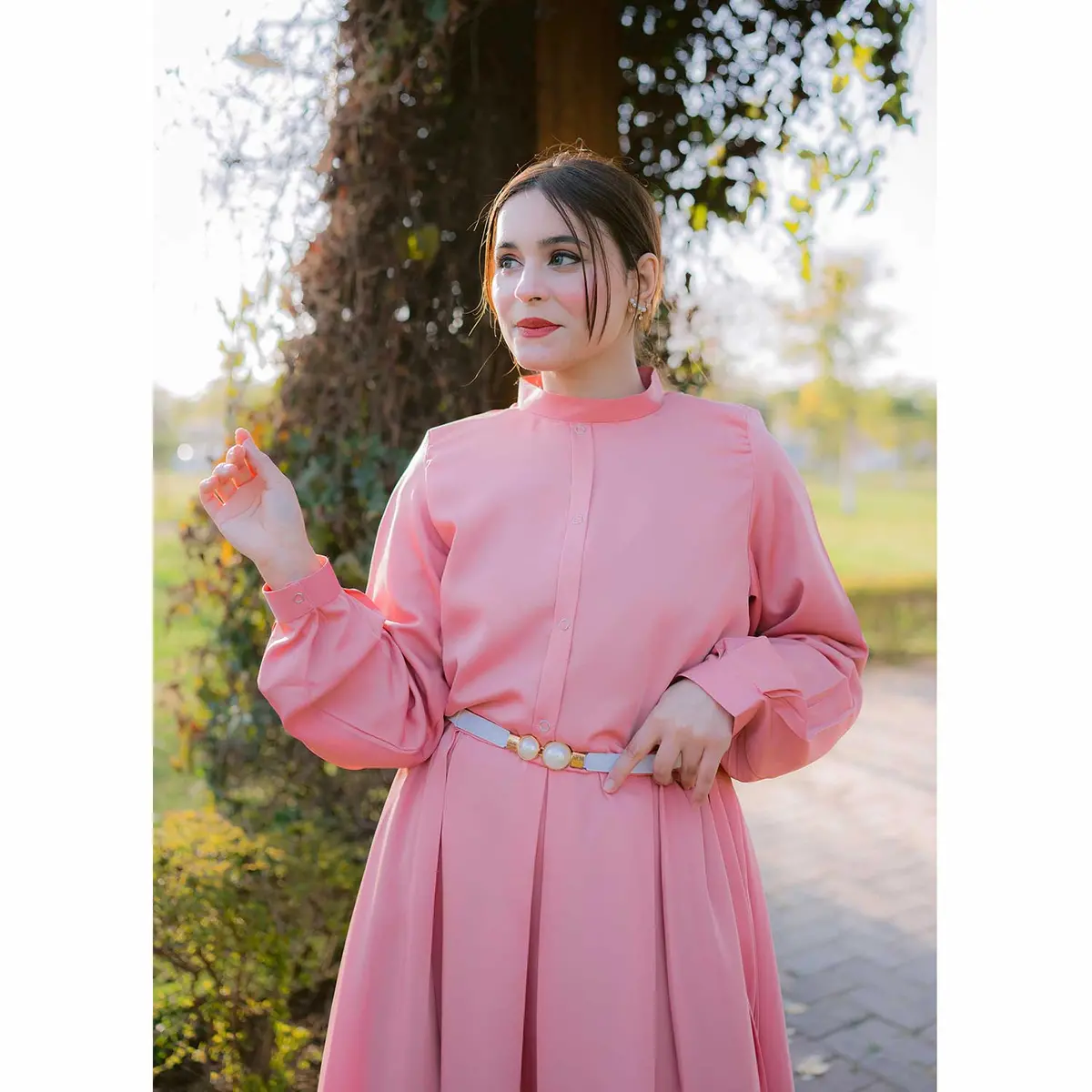 Tranquil Maxi Abaya (Pink) 1