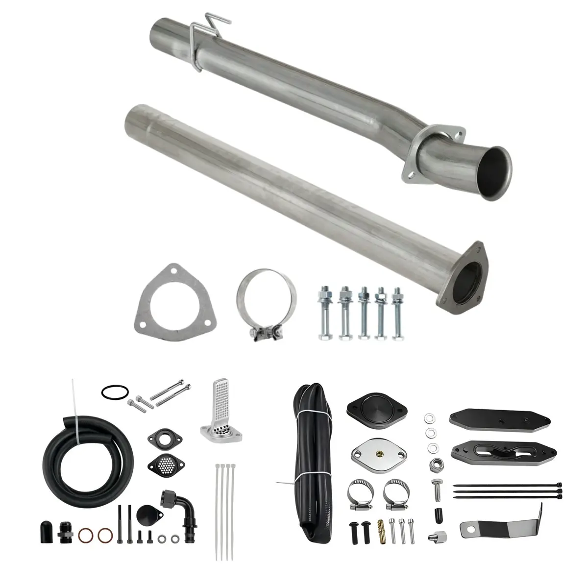 4" Exhaust Dpf Delete Pipe & Egr Ccv Delete Kit For 2011-2023 6.7L Powerstroke Ford F250 F350 1