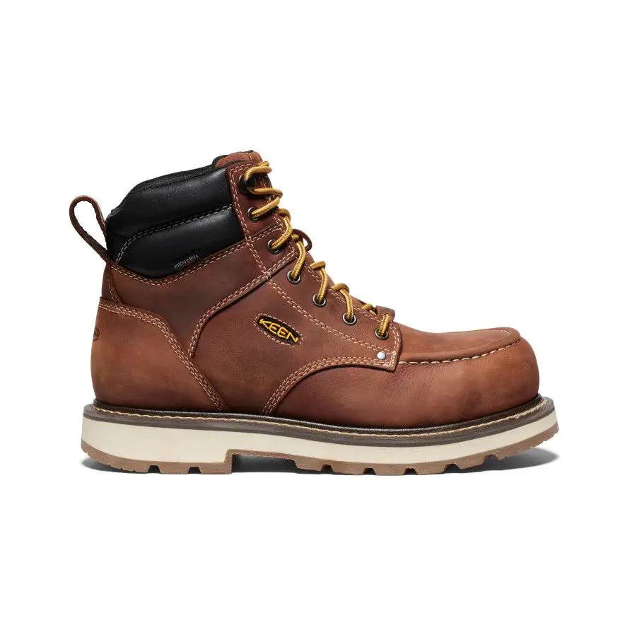 Men's Cincinnati 6" Waterproof 90° Heel Boot (Carbon Toe) | Tuscan Red/Sandshell 1