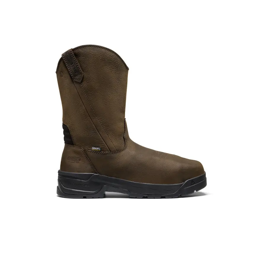 Men's Csa Flatland Pull-On Waterproof Work Boot Int Met (Carbon Toe)  |  Dark Brown/Black 1