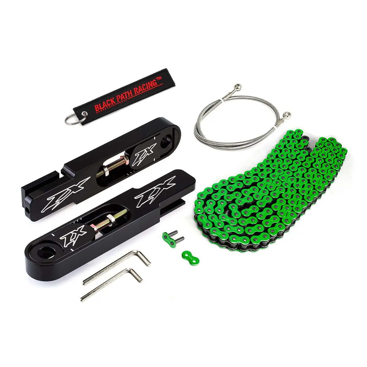 2003-2004 Kawasaki Ninja Zx-6R 5-9" Swingarm Extensions With Brake Line And Chain 4