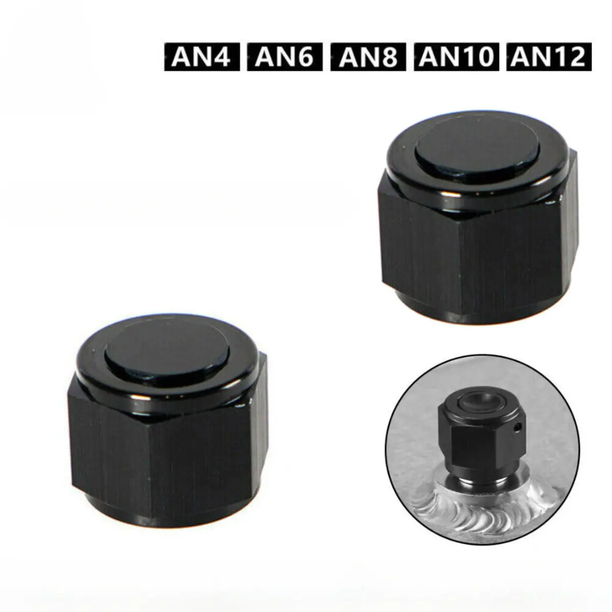 4/6/8 /10/12 Female An Flare Fitting Cap 6An 8An 10An Block Off Aluminum 2Pcs 1