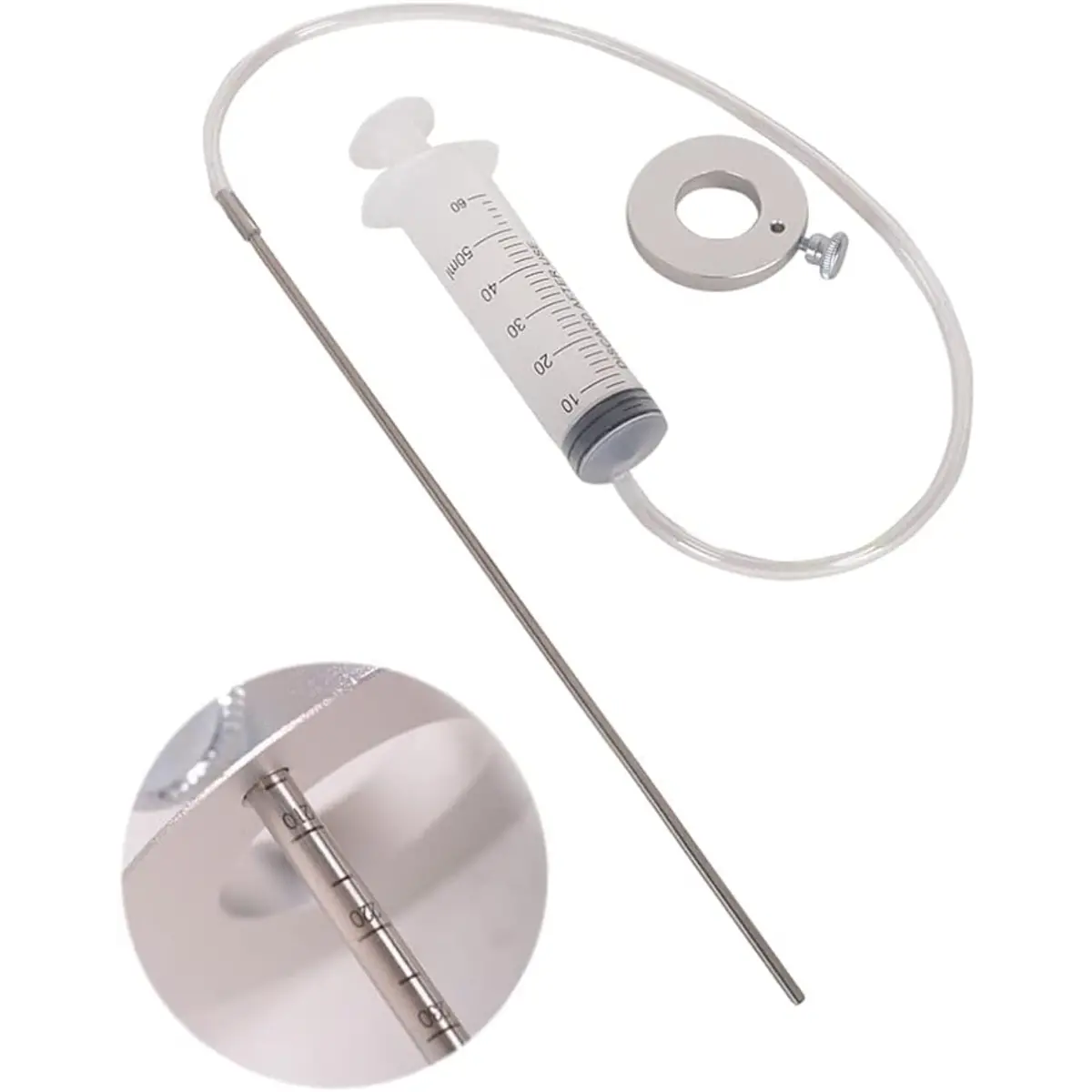 Motorcycle Fork Oil Level Tool, Fork Oil Level Gauge Fork Oil Tool Kit Fork Oil Tool Gauge Suspension Level Tuning Syringe Shock Adjuster With Adjustable Ring 1
