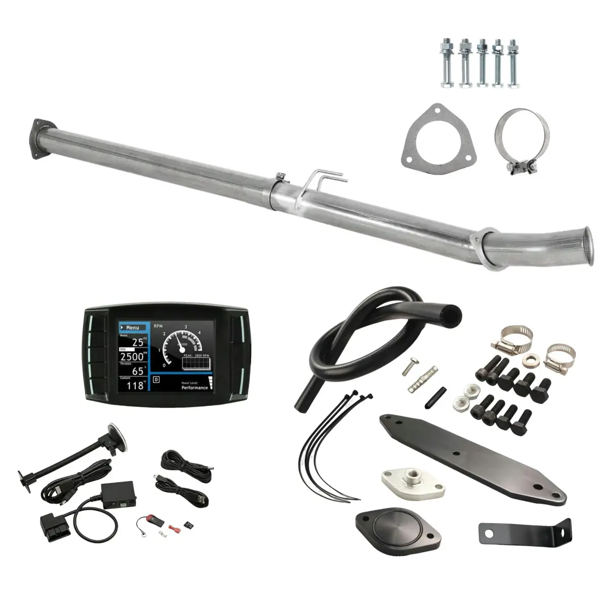 6.7 Powerstroke 4" Dpf Cat Pipe Egr Delete Kit For 2011-2016 Ford F250 F350 1