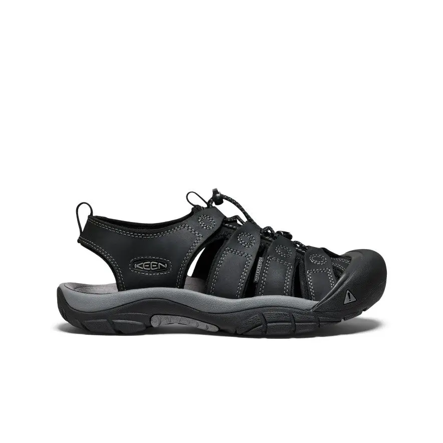 Men's Newport Leather Sandal  |  Black/Steel Grey 1