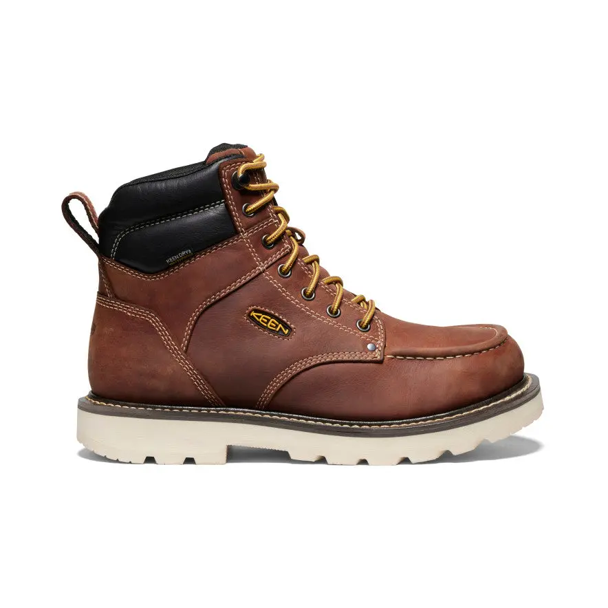 Men's Cincinnati 6" Waterproof 90° Heel Boot (Soft Toe) | Tuscan Red/Sandshell 1