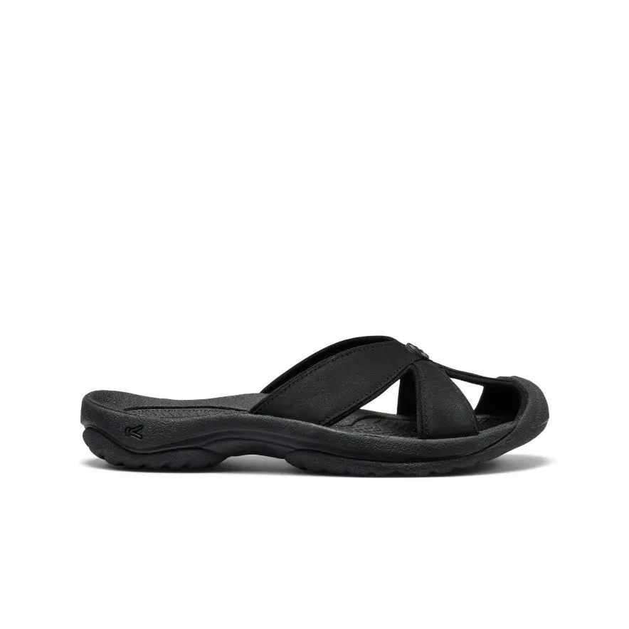 Women's Bali Leather Slide Sandal  |  Black/Black 1