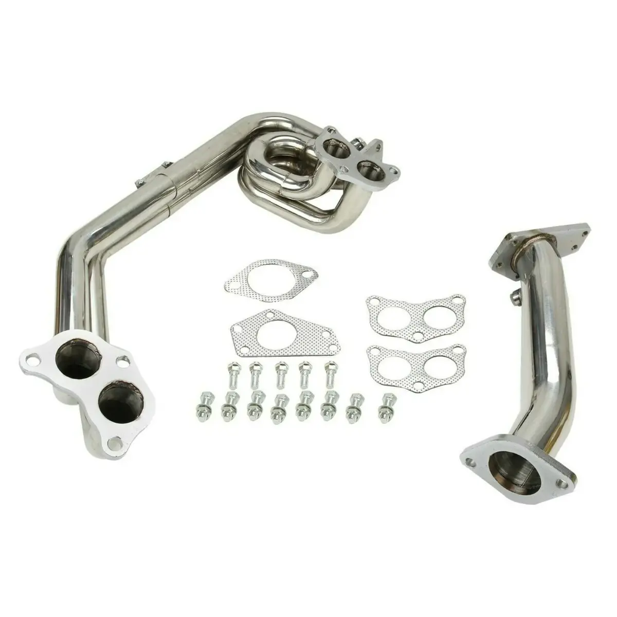 Unequal Slip Joint Exhaust Manifold Header & Uppipe For 2008-2014 Subaru Impreza Wrx/Sti 2.0L/ 2.5L 1