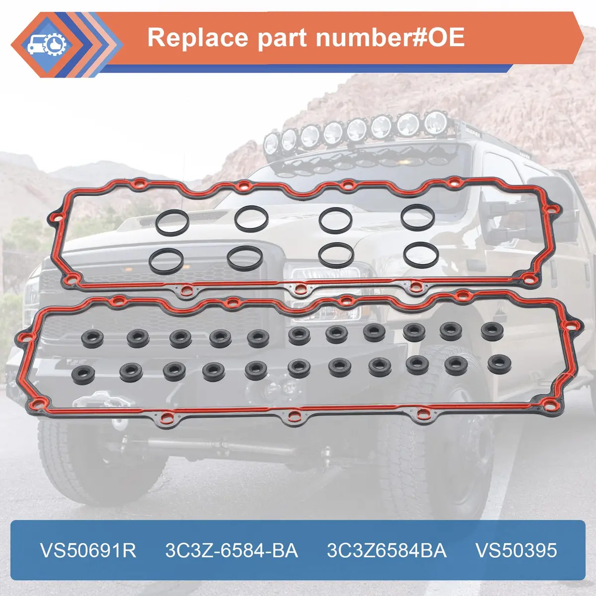 Valve Cover Gasket Set For 6.0L Powerstroke Ford F250 F350 (2003-2010) 2