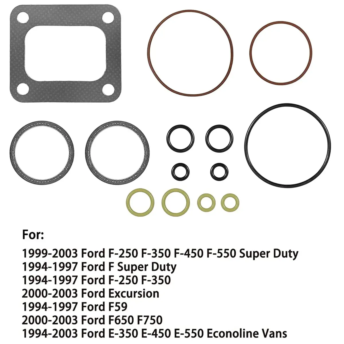 Turbo Mounting Gasket Set & Yellow O-Ring Seals For 7.3L Powerstroke Ford (1994-2003) 2