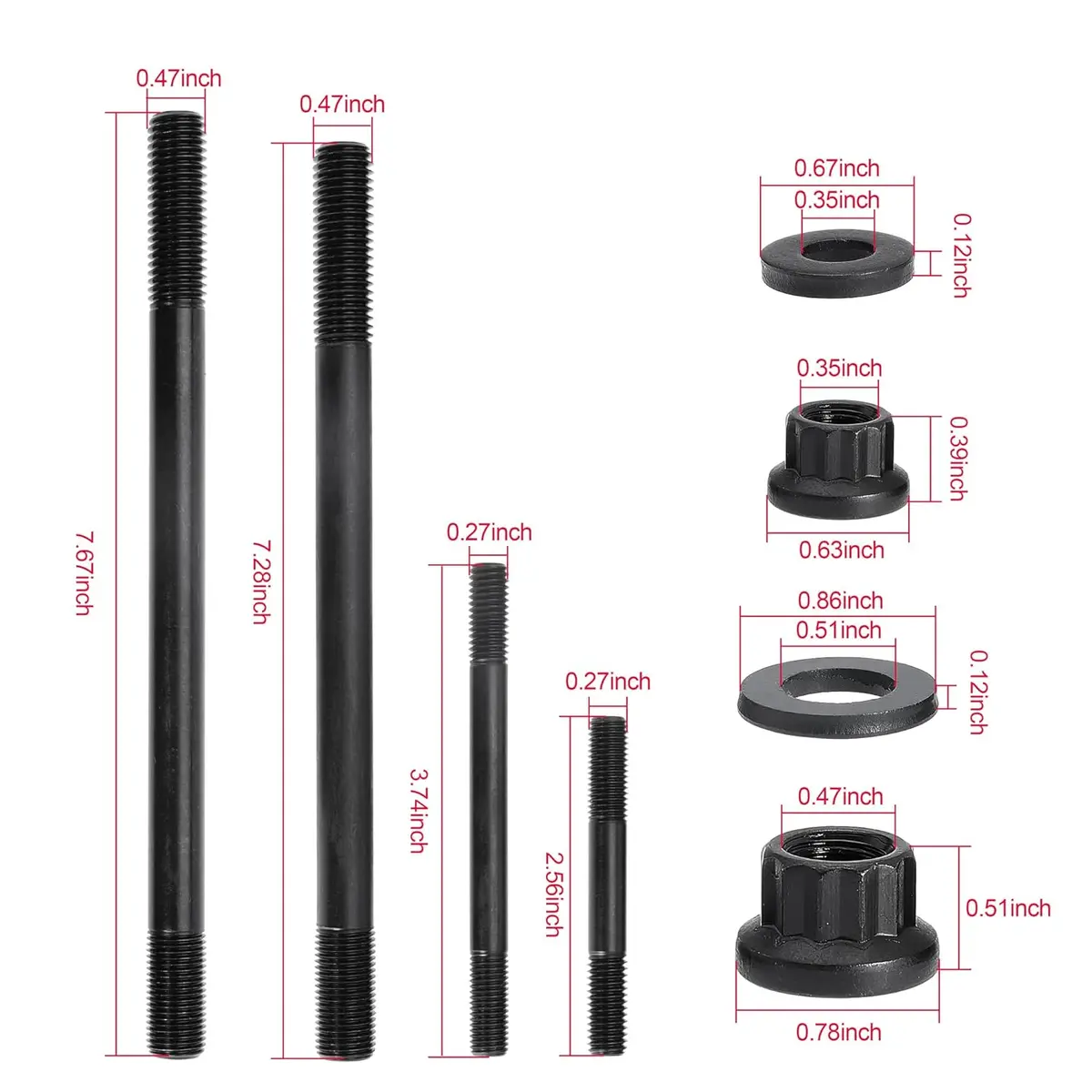 Cylinder Head Stud Replacement Kit Replace 250-4301 For Ford 6.7L Powerstroke 2011-2019, 220000 Psi 2