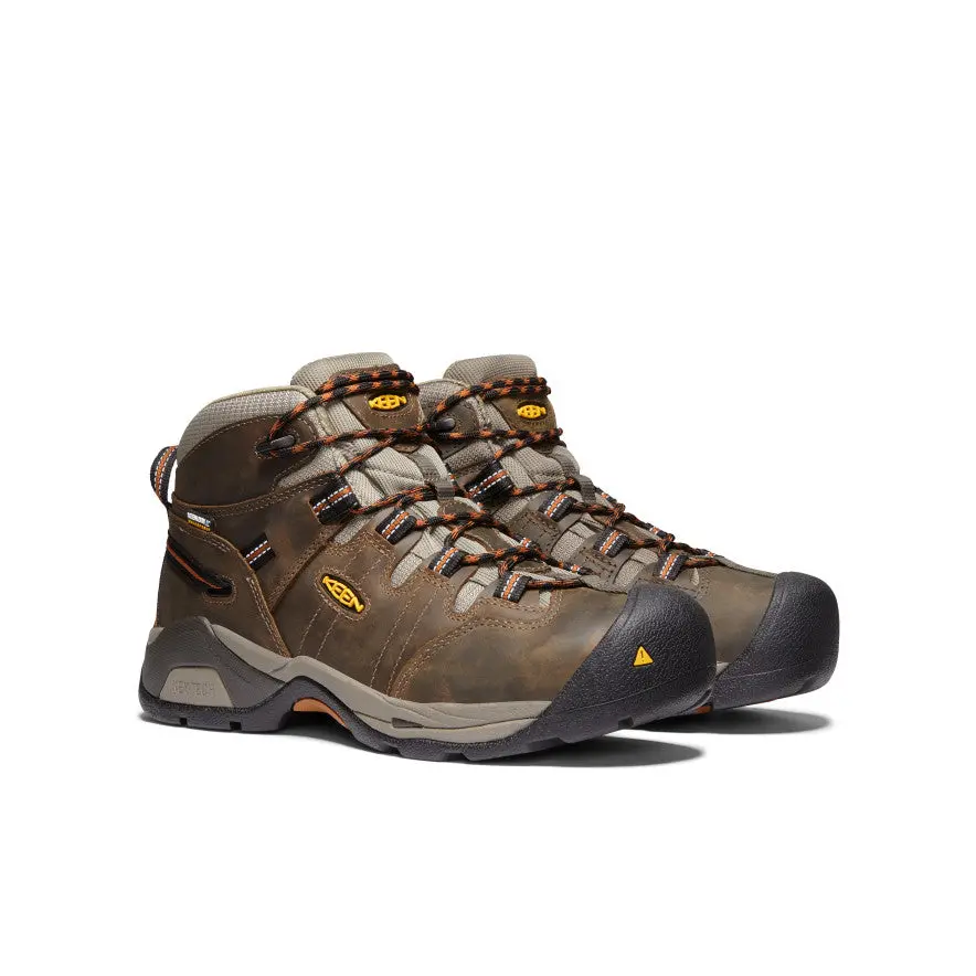 Men's Detroit Xt Waterproof Boot (Soft Toe) | Black Olive/Leather Brown 2