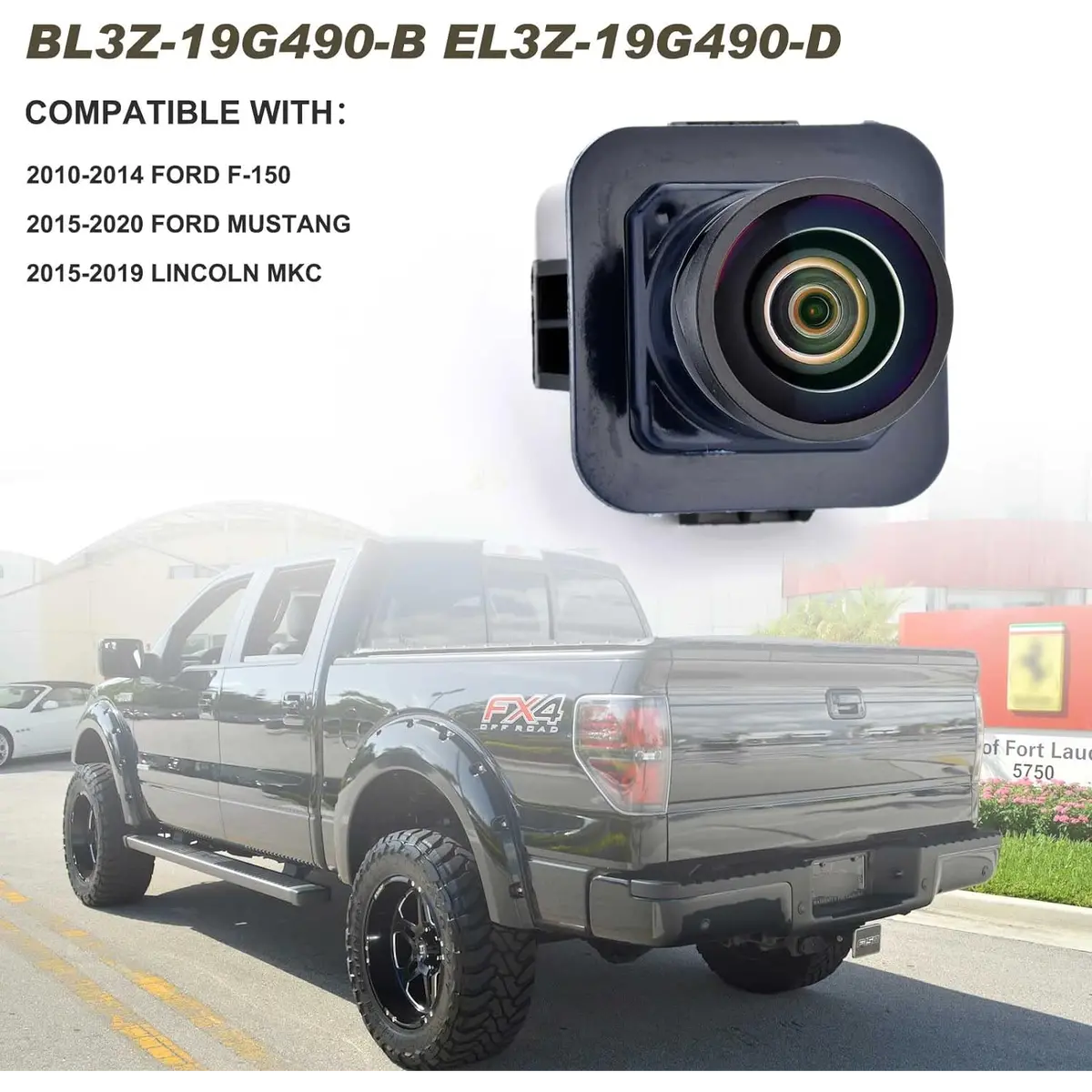Backup Camera Compatible With Ford F150 2010 - 2014 Mustang 2015-2020 Replaces# Bl3z-19G490-B El3z-19G490-D 2