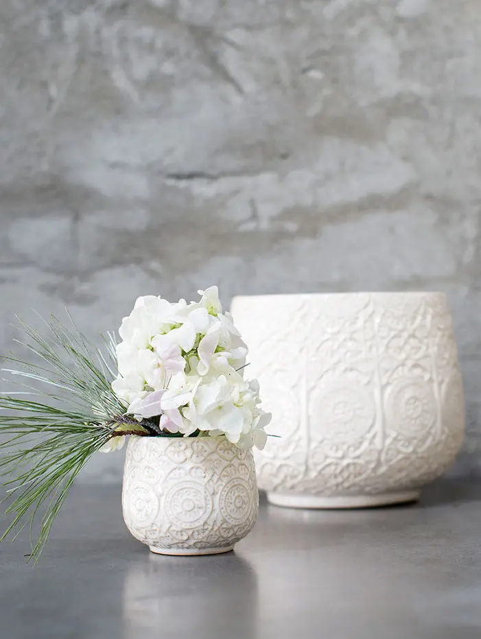Cream Francis Pot, 6" 1