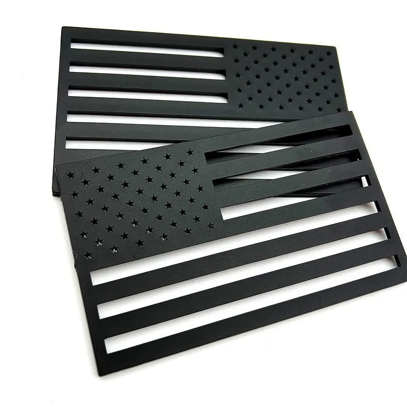 Black American Flag Waterproof Car Decal - 2 Pack, 5"X3" , Uv-Resistant, Self-Adhesive 1