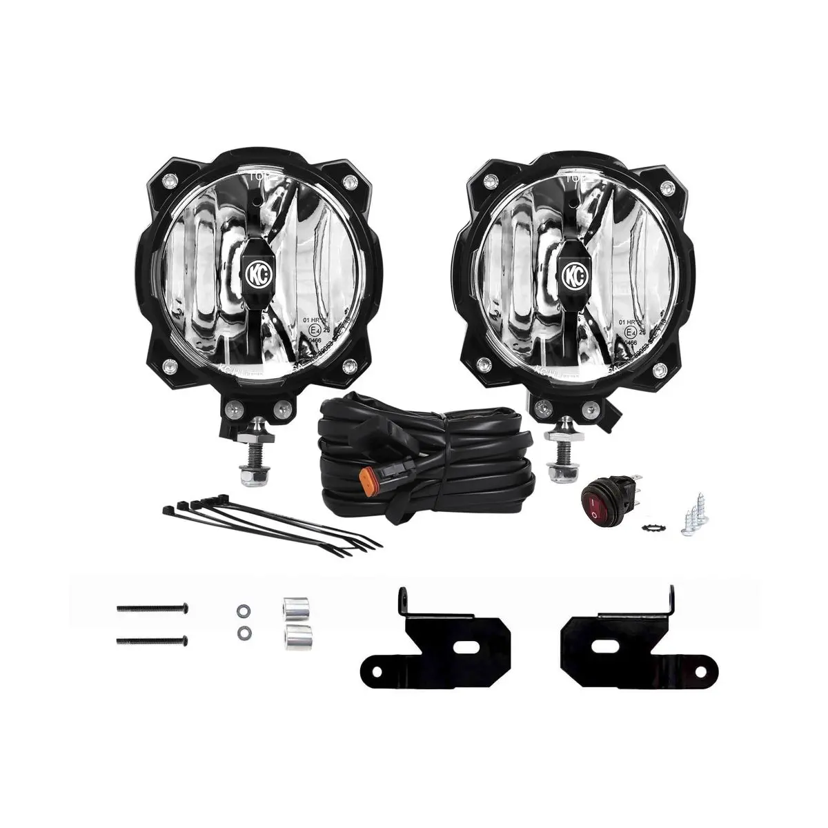 Kc Hilites 6" Pro6 Gravity® Led - Pillar Mount - 2-Light System - 20W Spot Beam - For 18-21 Jeep Jl / Jt # 97111 1