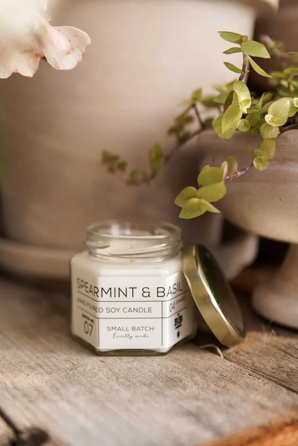 04 Ounce Spearmint & Basil Candle 1