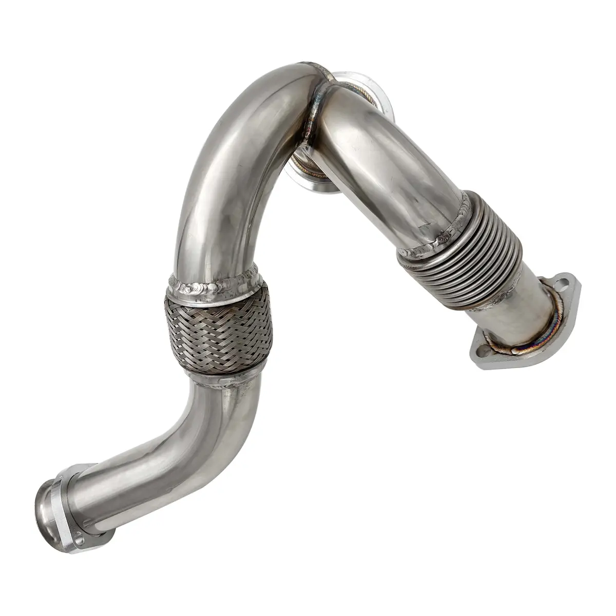 Seguler 2003-2007 6.0L Ford Powerstroke Heavy Duty Polished Exhaust Up-Pipe Y-Pipe 1