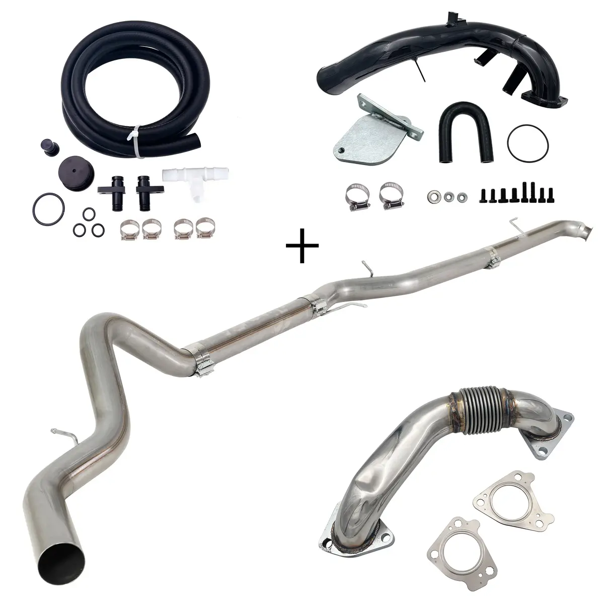 Seguler 4"/5" Dpf Delete Dp-Back & Egr Delete Kit For 2007.5-2010 6.6L Duramax Lmm 1