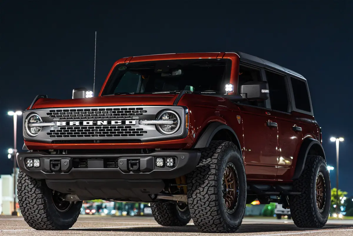 Spv Parts 2021-2025 Ford Bronco Modular A-Pillar Light Kit With Baja Designs Squadron Xl & Xl80's 3