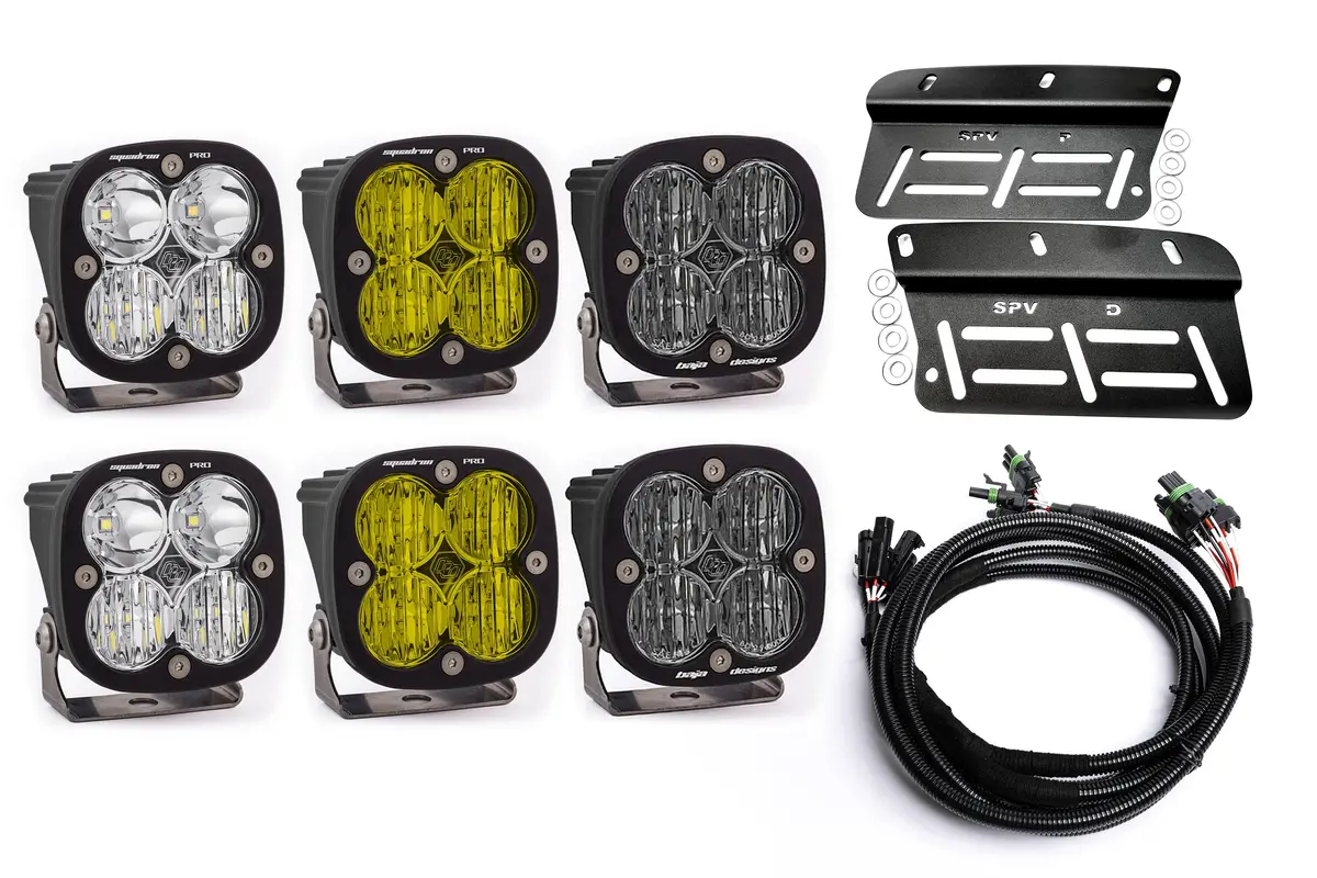 2021- 2025 Ford Bronco Baja Designs Sport & Pro Triple Fog Light Kit (Modular Bumper, Including Raptor) 6