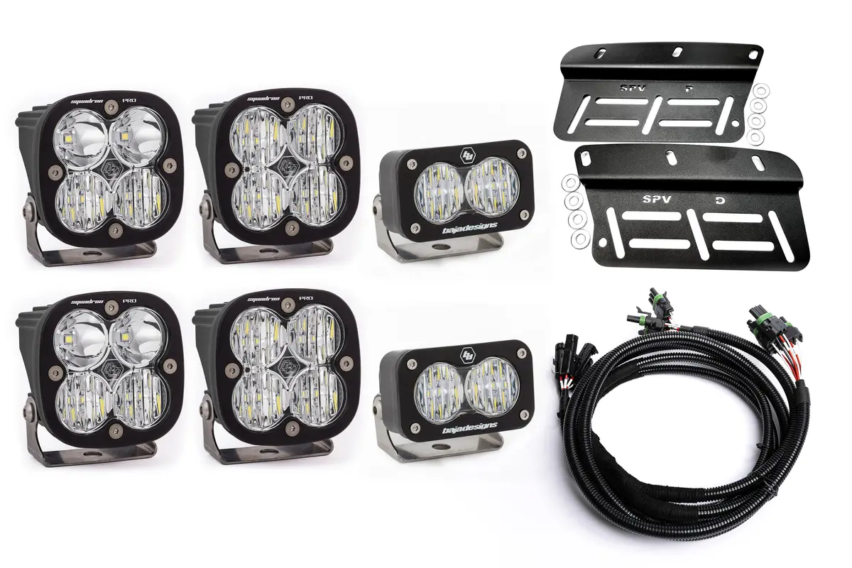 2021- 2025 Ford Bronco Baja Designs Sport & Pro Triple Fog Light Kit W/S2 (Modular Bumper, Including Raptor) 1