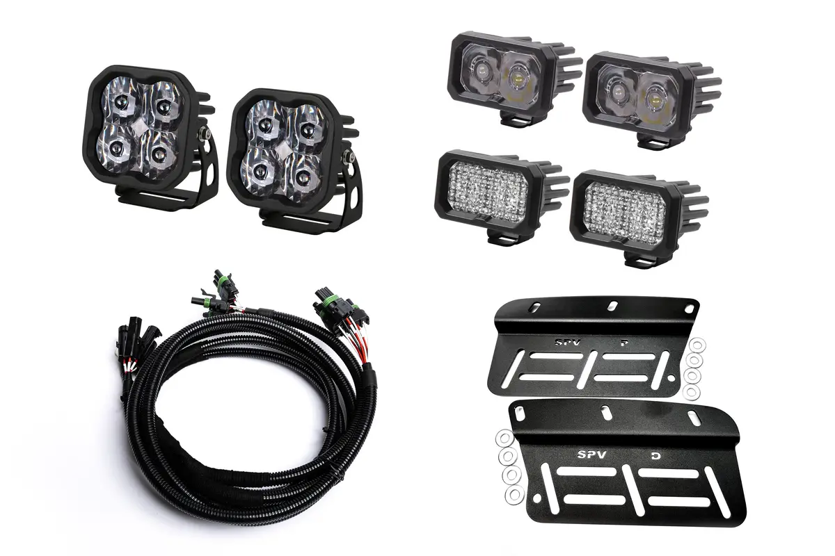 Spv Parts 2021+ Bronco - Diode Dynamics Fog Light Kit W/Amber Backlight - Including Brackets/Harness (Modular Bumper, Including Raptor) 2